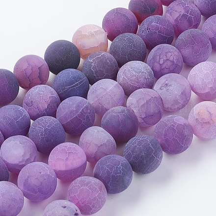 Natural Weathered Agate Beads Strands G-G589-8mm-06-1