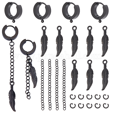 Kit per la creazione di orecchini a cerchio con piume pendenti unicraftale STAS-UN0036-77-1