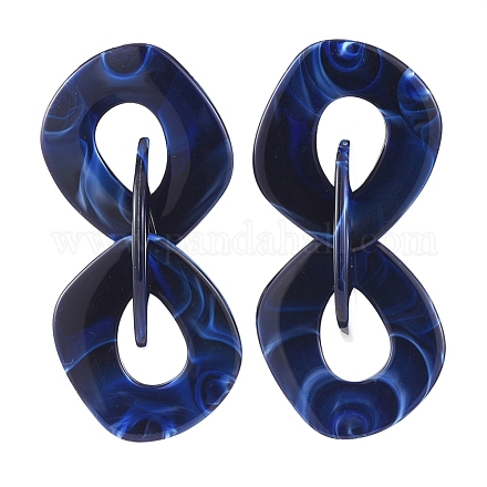 Acrylic Dangle Stud Earrings X-EJEW-JE03840-04-1