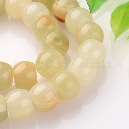 Jade naturelle brins tambour de perles X-G-E274-10-1
