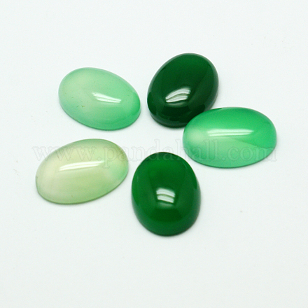 染色された楕円形の天然なヒスイのカボション  グリーン  25x18x6mm G-K021-25x18mm-02-1