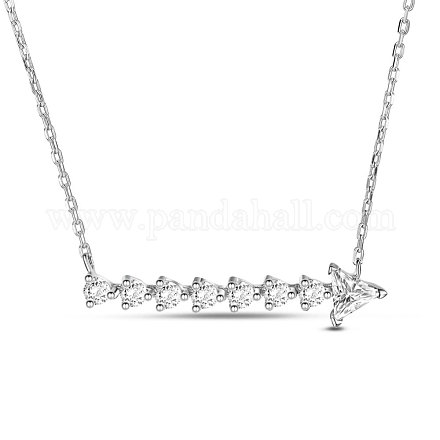 Tinysand 925 collares con colgante de flecha de circonita cúbica brillante de plata esterlina TS-N391-S-1