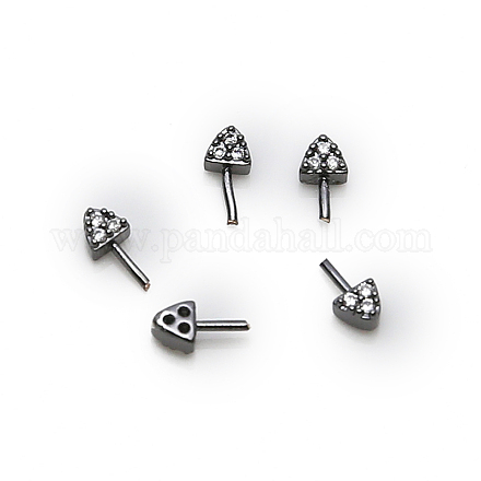 Brass Micro Pave Clear Cubic Zirconia Head Pins BAPE-PW0001-08B-B-1