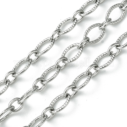304 cadena de eslabones ovalados texturizados de acero inoxidable CHS-K018-02P-1