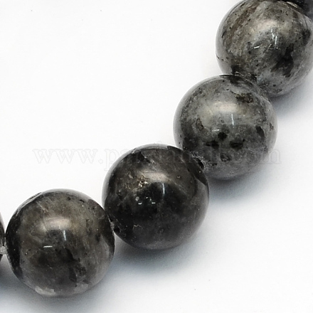 Brins de perles rondes en larvikite naturelle G-S159-10mm-1