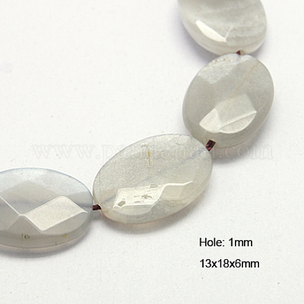 Natural Grey Moonstone Beads Strands G-G214-13x18mm-17-1