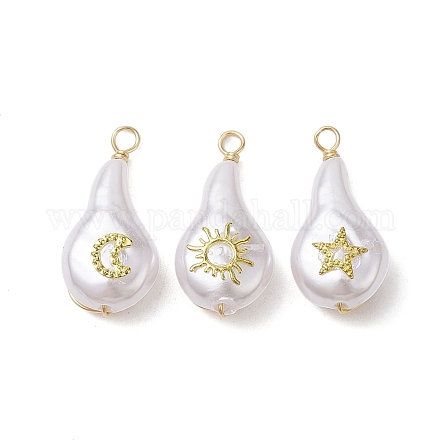 Colgantes de perlas de imitación de plástico abs PALLOY-JF02600-02-1