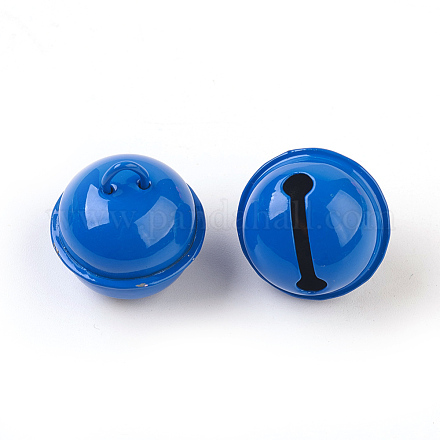 環境に優しい鉄の鐘のペンダント  ブルー  24x22mm  穴：4.5x5mm IFIN-F149-C16-1