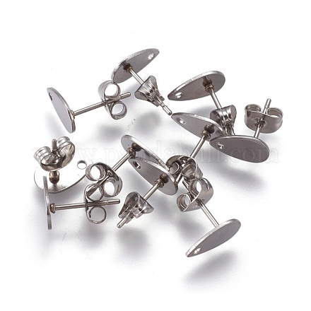 Accessoires de puces d'oreilles en 304 acier inoxydable STAS-O119-11A-P-1