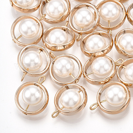 Colgantes de perlas de imitación de plástico abs PACR-T007-21B-1