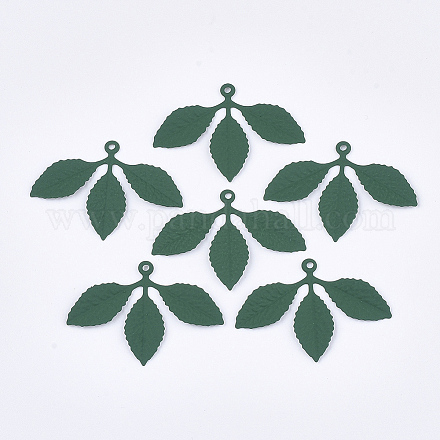 Spray Painted Eco-Friendly Iron Pendants IFIN-T009-21B-1