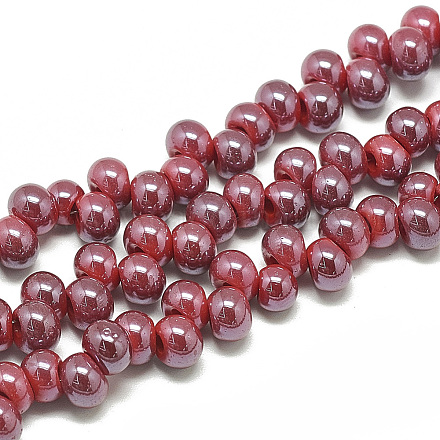 Electroplate Glass Beads Strands EGLA-Q109-B02-1
