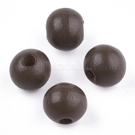 Painted Natural Wood Beads WOOD-S049-05A-1