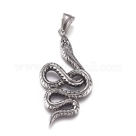La mode des bijoux rétro Halloween 304 pendentifs de serpent d'acier inoxydable STAS-L017-105-1