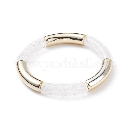 Bracelet extensible tube incurvé en acrylique BJEW-JB08135-01-1