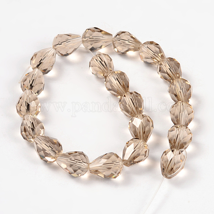 Faceted Drop Imitation Austrian Crystal Glass Bead Strands G-PH0010-29-10x8mm-1