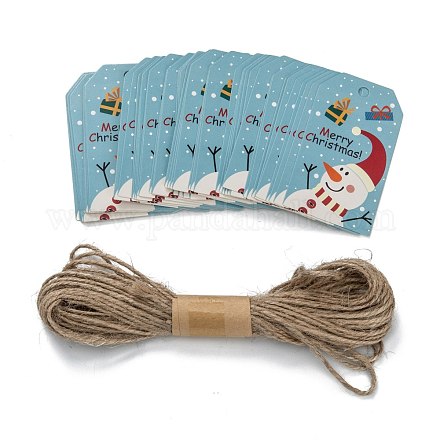 Rectangle Christmas Theme Kraft Paper Cord Display Cards CDIS-K003-02F-1