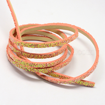 Imitation Leather Cords with Paillette Beads X-LC-R010-13M-1