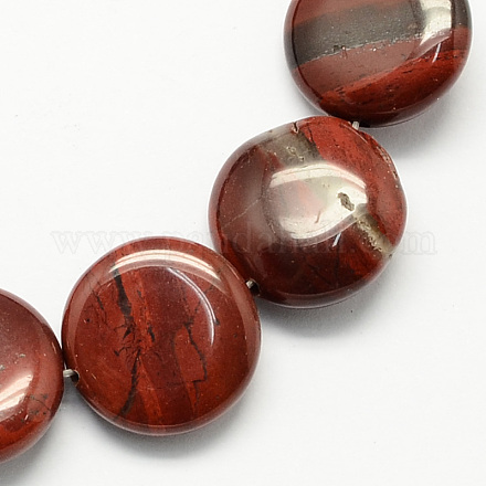 Los abalorios rojos jaspe hebras naturales G-S110-12mm-06-1