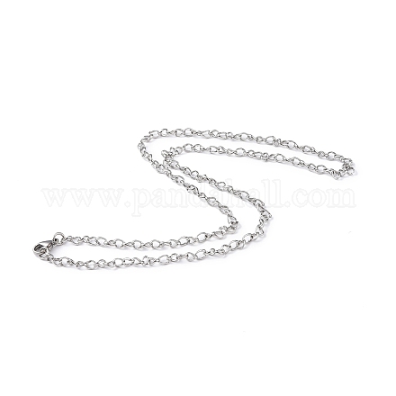 201 Stainless Steel Figaro Chain Necklace for Men Women NJEW-I122-04P-1
