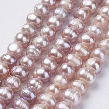 Fili di perle di perle d'acqua dolce coltivate naturali PEAR-D187-12-1