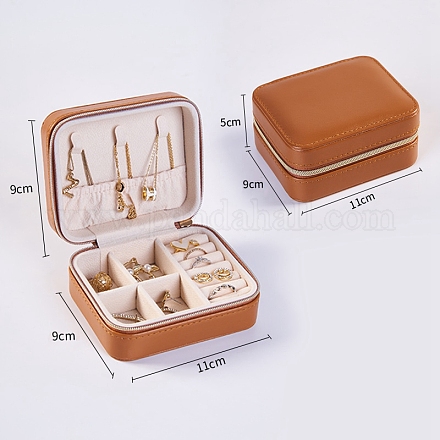 Boîte à bijoux rectangulaire en cuir PU PW-WG19467-04-1