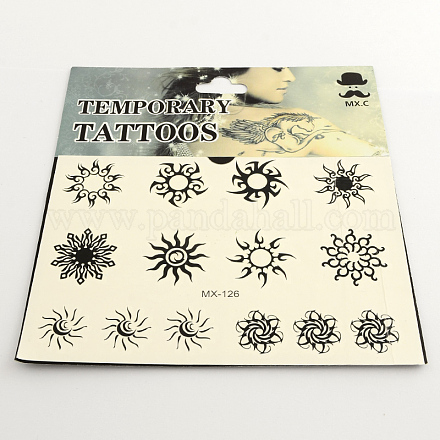 Forme mixte de fleurs de style art de corps au frais formes mixtes amovibles faux tatouages ​​temporaires métalliques autocollants en papier X-AJEW-Q098-17-1