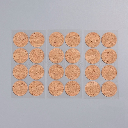 Etiquetas adhesivas de corcho de forma redonda X-DIY-WH0163-93D-1