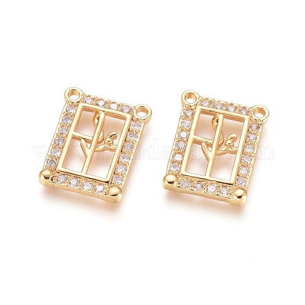 Латунные микропаве прозрачные подвески с фианитом ZIRC-G152-45G-1