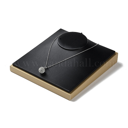 Деревянное покрытие с подставками для ожерелья из искусственной кожи ODIS-C010-05-1