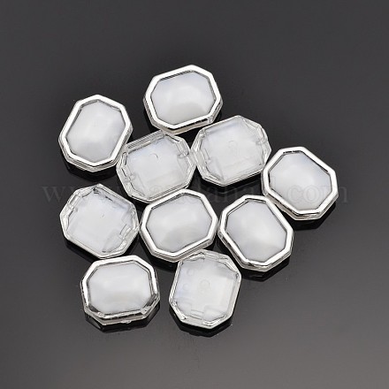 Cucire su taiwan acrilico placcato color argento SA62-10x12-ACS-P2-1