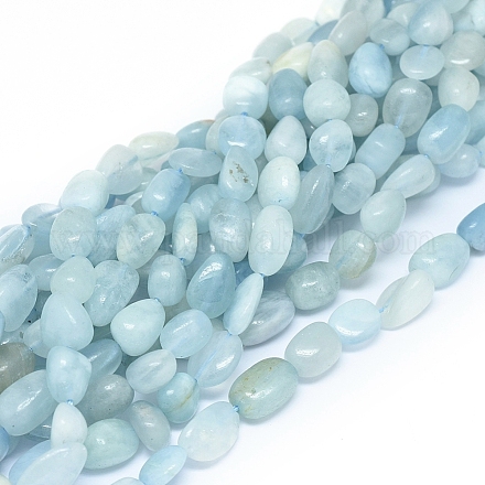 Chapelets de perles en aigue-marine naturelle G-D0004-A02-04-1