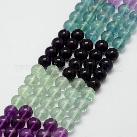 Chapelets de perles en fluorite naturel G-D856-10-10mm-1