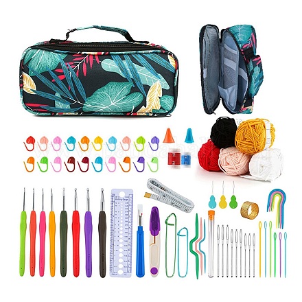 Bolsa de almacenamiento para kits de tejido diy para principiantes que incluye ganchos de crochet PW-WG86539-01-1