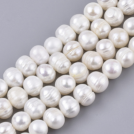 Fili di perle di perle d'acqua dolce coltivate naturali PEAR-Q015-032B-01-1