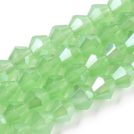 Chapelets de perles en verre électroplaqué d'imitation jade GLAA-F029-J6mm-C01-1