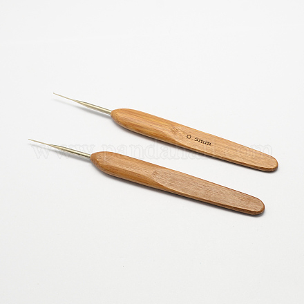 Bambú mango de hierro agujas de gancho de ganchillo TOOL-R034-0.5mm-1