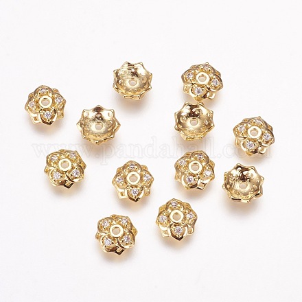 Brass Beads Caps KK-P077-07-1