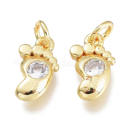 Brass Micro Pave Clear Cubic Zirconia Charms KK-M206-35G-1