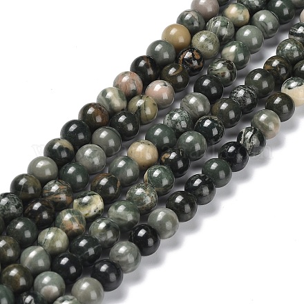 Chapelets de perles en pierre en bois naturel G-P497-02B-01-1