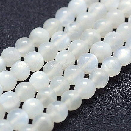 Natural White Moonstone Beads Strands G-P342-02A-5mm-A--1