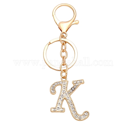 Schlüsselanhänger mit Buchstabenanhänger aus legiertem Strass PW23073191795-1