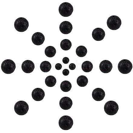 Natural Lava Rock Round Beads G-NB0001-31-1