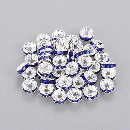 Abalorios de latón Diamante de imitación espaciador RB-A014-Z6mm-05S-1