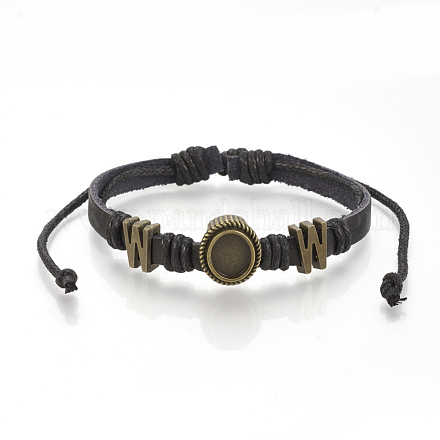 Genuine Cowhide Bracelet Making MAK-Q014-AB01-W-1