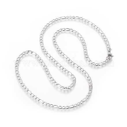 304 Stainless Steel Figaro Chain Necklaces NJEW-E143-12P-1