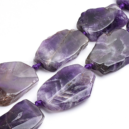 Natural Amethyst Beads Strands G-S268-02-1