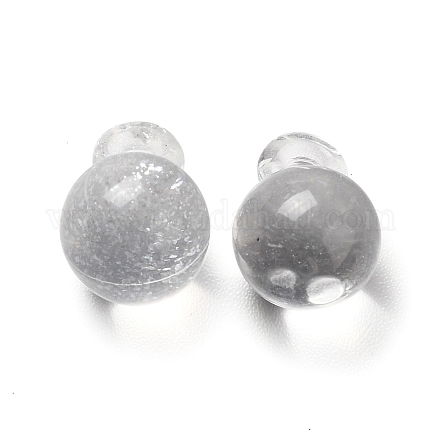 透明なアクリルパーツ  銀粉末と  丸いチャーム  透明  11.5x7.5mm  穴：1.8mm  約1570個/500g OACR-L013-017-1