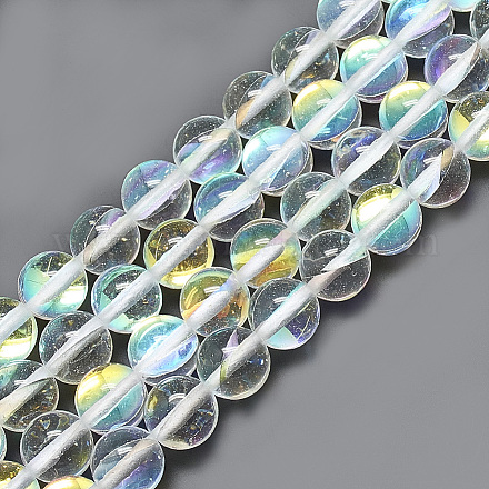 Chapelets de perles en pierre de lune synthétique G-S300-117F-10mm-1