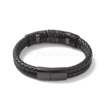 Bracelets en cuir tressé BJEW-E352-36B-1